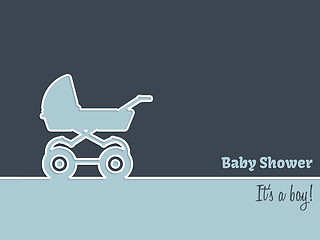 Image showing Newborn greeting card with stroller