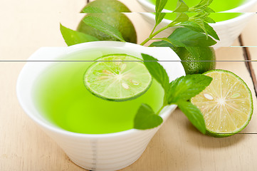 Image showing mint infusion tea tisane with lime