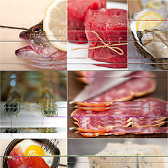 Image showing high protein food collection collage