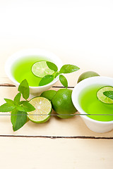 Image showing mint infusion tea tisane with lime