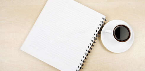 Image showing White cup and white page