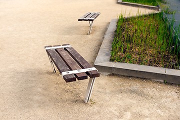 Image showing Stylish bench in park