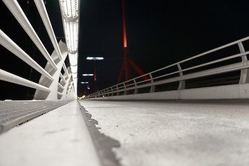 Image showing Empty bridge at night