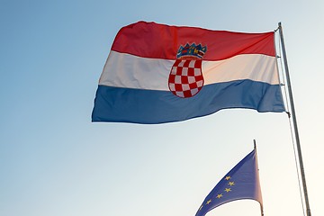 Image showing Flag of Croatia and the european union