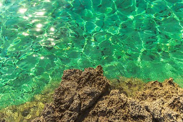 Image showing Beach with rocks and clean water