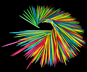 Image showing Colorful Toothpicks