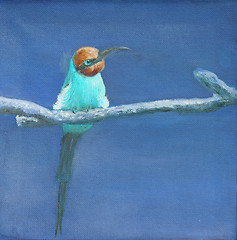 Image showing Painting of carmine bee eater