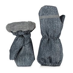 Image showing Children's autumn-winter mittens