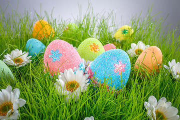 Image showing Decorated easter eggs