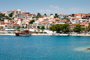 Image showing small coastal town of Greek