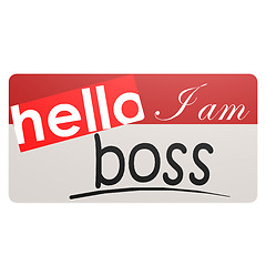 Image showing I am boss nametag