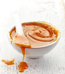 Image showing bowl of homemade caramel sauce