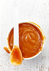 Image showing bowl of homemade caramel sauce