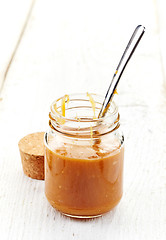 Image showing jar of homemade caramel cream