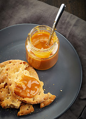 Image showing jar of homemade caramel cream