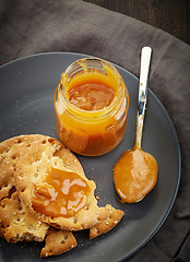 Image showing jar of homemade caramel cream