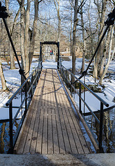 Image showing Bridge across the canal in the spring