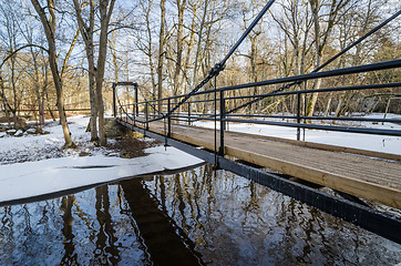 Image showing Bridge across the canal in the spring