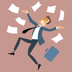 Image showing Businessman throws paper