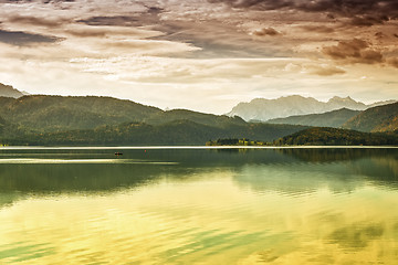 Image showing Waterfront from Walchensee Bavaria