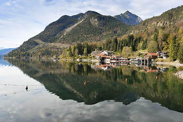 Image showing Waterfront from Walchensee Bavaria