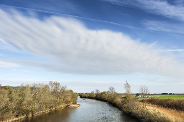 Image showing River Loisach with cloud in Bavaria