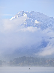 Image showing Lake Hopfensee with mist