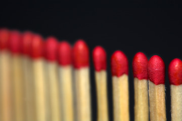 Image showing Match sticks in a row