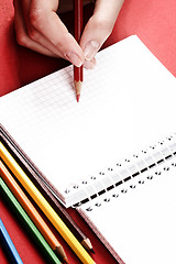 Image showing Pencil and agenda