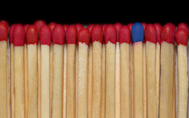 Image showing Match sticks in a row