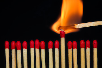 Image showing Burning match