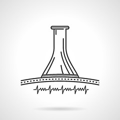 Image showing Black line vector icon for obstetric stethoscope