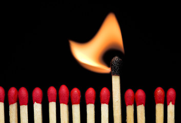 Image showing Burning match