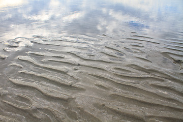 Image showing Beach sand waves warm texture 