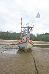 Image showing Fishing boat on the beach