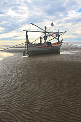 Image showing Fishing boat on the beach