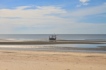 Image showing Fishing boat on the beach