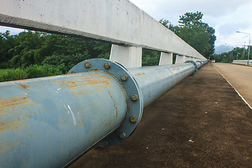 Image showing  old Water Pipeline on the Bridge 