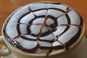 Image showing Close up cappuccino coffee