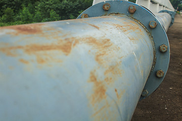 Image showing  old Water Pipeline on the Bridge 