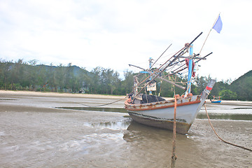 Image showing Fishing boat on the beach