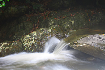 Image showing Nature waterfall in deep forest