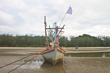 Image showing Fishing boat on the beach