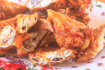 Image showing Fresh fried chicken on a plate set