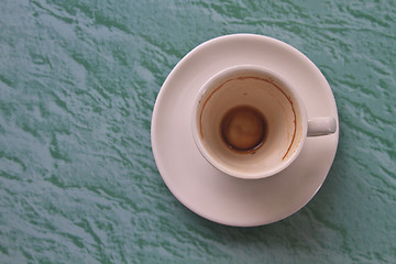 Image showing Empty cup of cappuccino coffee