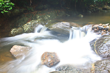 Image showing Nature waterfall in deep forest