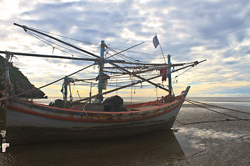 Image showing Fishing boat on the beach