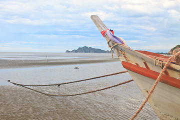 Image showing Fishing boat on the beach