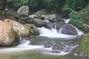 Image showing Nature waterfall in deep forest