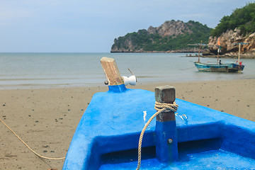 Image showing Fishing boat on the beach 